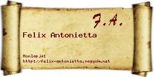 Felix Antonietta névjegykártya